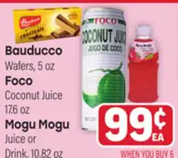 Tony’s Fresh Market Bauducco Wafers, 5 oz Foco Coconut Juice 17.6 oz Mogu Mogu Juice or Drink, 10.82 oz offer