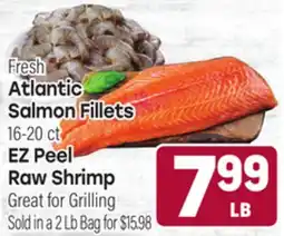 Tony’s Fresh Market Atlantic Salmon Fillets 16-20ct EZ Peel Raw Shrimp offer