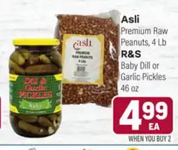 Tony’s Fresh Market Asli Premium Raw Peanuts, 4 Lb R&S Baby Dill or Garlic Pickles 46 oz offer