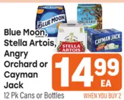 Tony’s Fresh Market Blue Moon, Stella Artois, Angry Orchard or Cayman Jack offer