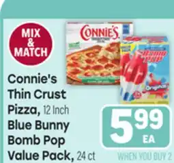 Tony’s Fresh Market Connie's Thin Crust Pizza, 12 Inch Blue Bunny Bomb Pop Value Pack, 24 ct offer