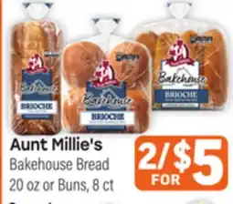 Tony’s Fresh Market Aunt Millie's Bakehouse Bread 20 oz or Buns, 8 ct offer
