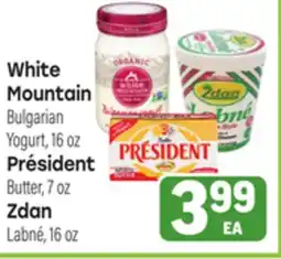 Tony’s Fresh Market White Mountain Bulgarian Yogurt, 16 oz Président Butter, 7 oz Zdan LabnÉ, 16 oz offer