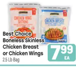 Tony’s Fresh Market Best Choice Boneless Skinless Chicken Breast or Chicken Wings offer