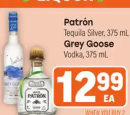 Tony’s Fresh Market Patrón Tequila Silver, 375 mL Grey Goose Vodka offer