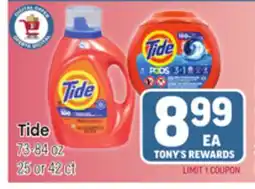 Tony’s Fresh Market Tide offer