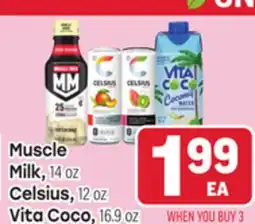 Tony’s Fresh Market Muscle Milk, 14 oz Celsius, 12 oz Vita Coco, 16.9 oz offer