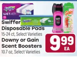 Tony’s Fresh Market Swiffer Disposable Pads 15-24 ct, Downy or Gain Scent Boosters 10.7 oz offer