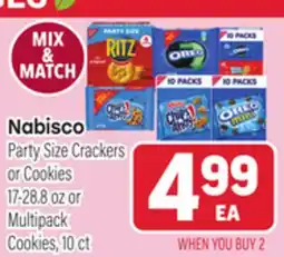 Tony’s Fresh Market Nabisco Party Size Crackers or Cookies 17-28.8 oz or Multipack Cookies, 10 ct offer