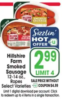 Jewel-Osco Hillshire Farm Smoked Sausage offer