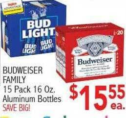 Ingles Markets Budweiser Family 15 Pack 16 Oz. offer