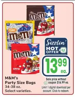 Jewel-Osco M&M's Party Size Bags offer