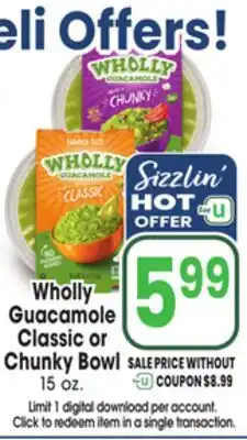Jewel-Osco Wholly Guacamole Classic or Chunky Bowl offer