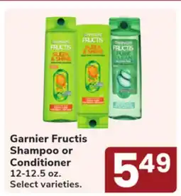 Jewel-Osco Garnier Fructis Shampoo or Conditioner offer