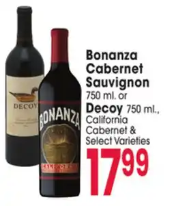 Jewel-Osco Bonanza Cabernet Sauvignon 750 ml. or Decoy 750 ml. California Cabernet offer