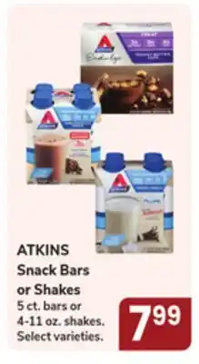 Jewel-Osco ATKINS Snack Bars or Shakes offer