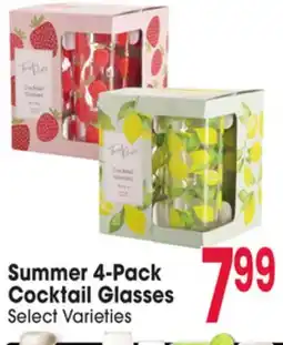 Jewel-Osco Summer 4-Pack Cocktail Glasses offer