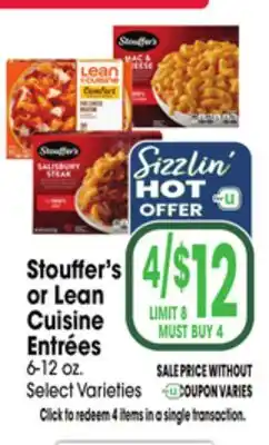 Jewel-Osco Stouffer's or Lean Cuisine Entrées offer