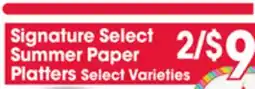 Jewel-Osco Signature Select Summer Paper Platters offer