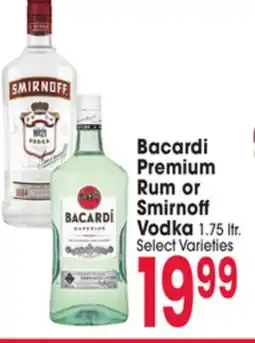 Jewel-Osco Bacardi Premium Rum or Smirnoff Vodka offer