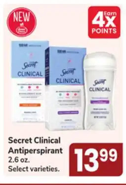 Jewel-Osco Secret Clinical Antiperspirant offer