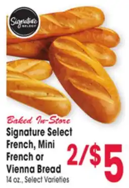 Jewel-Osco Signature Select French, Mini French or Vienna Bread offer