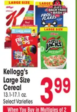 Jewel-Osco Kellogg's Large Size Cereal offer