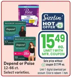 Jewel-Osco Depend or Poise offer