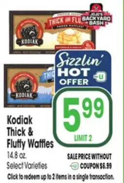 Jewel-Osco Kodiak Thick & Fluffy Waffles offer