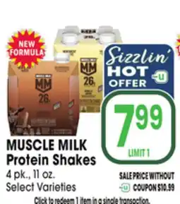 Jewel-Osco MUSCLE MILK Protein Shakes offer