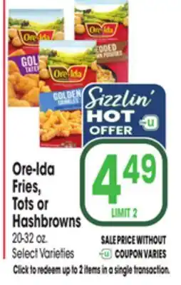 Jewel-Osco Ore-Ida Fries, Tots or Hashbrowns offer