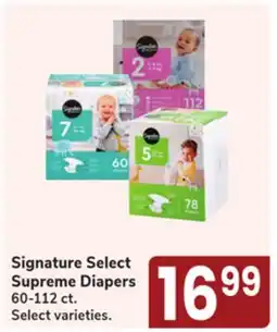 Jewel-Osco Signature Select Supreme Diapers offer
