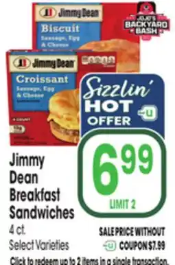 Jewel-Osco Jimmy Dean Breakfast Sandwiches offer