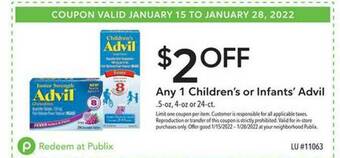 Publix Children's Or Infants' Advil offer