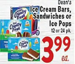 Rio Valley Market Dean's Ice Cream Bars, Sandwiches or Ice Pops offer