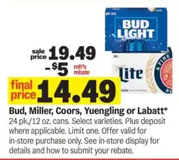 Meijer Bud, Miller, Coors, Yuengling or Labatt offer
