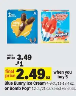 Meijer Blue Bunny Ice Cream or Bomb Pop offer