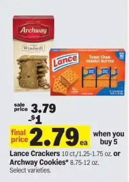 Meijer Lance Crackers or Archway Cookies offer