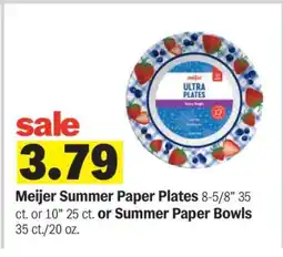 Meijer Meijer Summer Paper Plates or Summer Paper Bowls offer