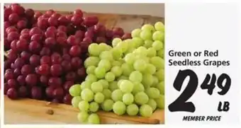 Safeway Green or Red Seedless Grapes offer
