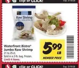 Safeway waterfront BISTRO Jumbo Raw Shrimp offer