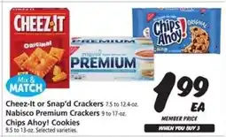 Safeway Cheez-It or Snap'd Crackers, Nabisco Premium Crackers, Chips Ahoy! Cookies offer