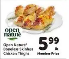 Safeway Open Nature Boneless Skinless Chicken Thighs offer