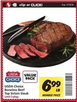 Safeway USDA Choice Boneless Beef Top Sirloin Steak offer