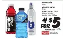 Safeway Powerade, vitaminwater, smartwater offer