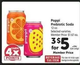 Safeway Poppi Prebiotic Soda offer
