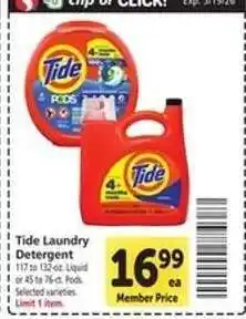 Safeway Tide Laundry Detergent offer
