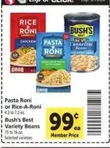 Safeway Pasta Roni or Rice-A-Roni, Bush’s Best Variety Beans offer