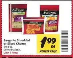Safeway Sargento Shredded or Sliced Cheese offer
