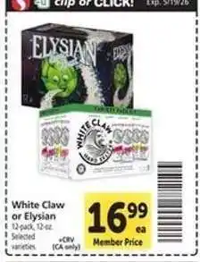 Safeway White Claw or Elysian offer